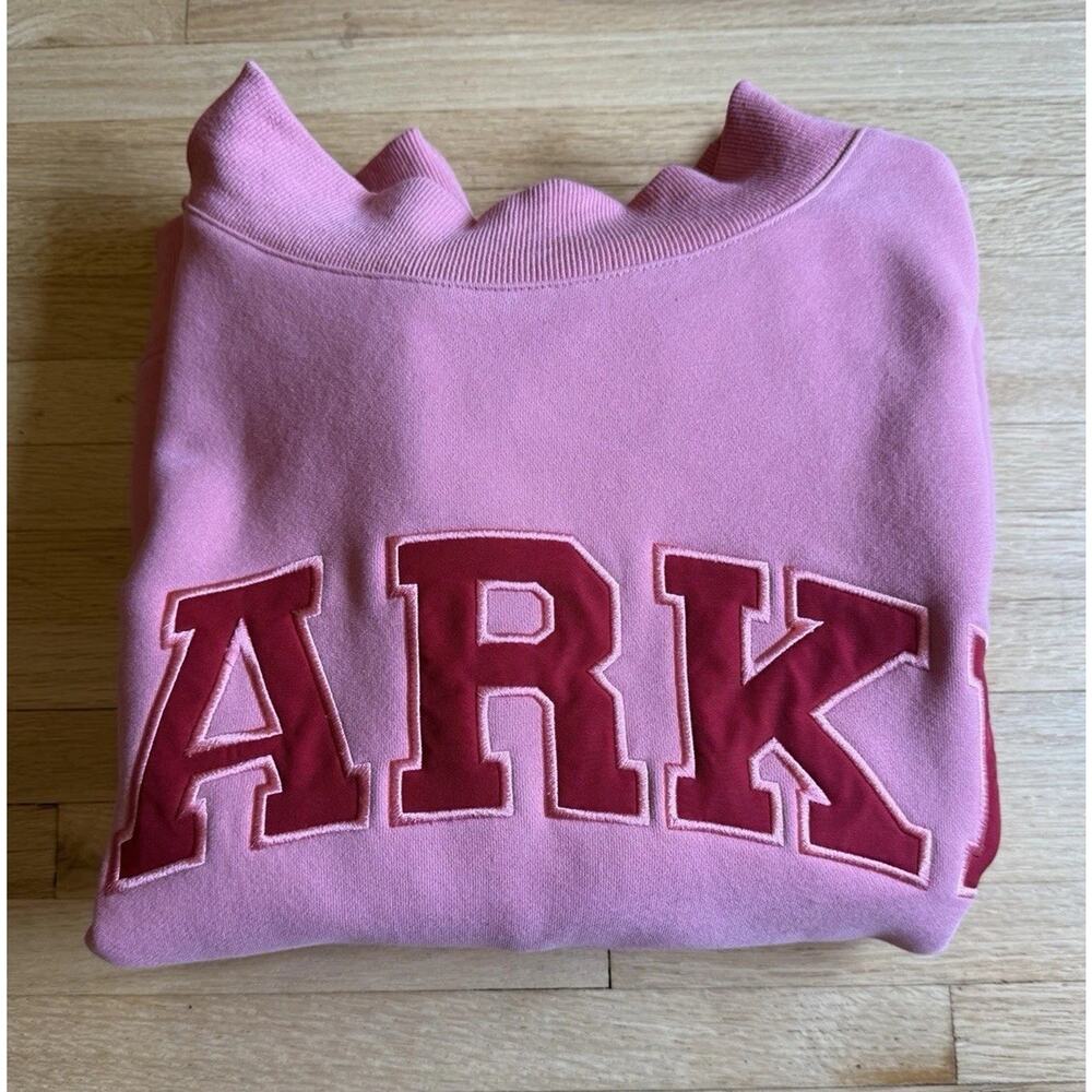 PARKE Varsity Pink Mock Neck Sweatshirt Valentines Day Lover RARE L/XL - Picture 10 of 16